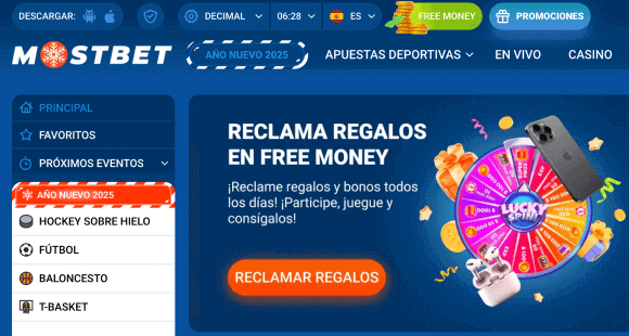 Página oficial de Mostbet