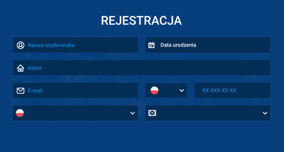 Formularz rejestracyjny Mostbet